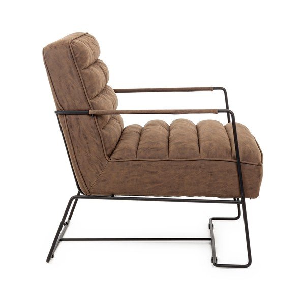 Brūns atpūtas krēsls no ādas imitācijas Brianna – Bizzotto-image-3