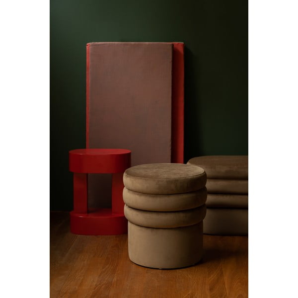 Brūns samta pufs Aditi – Dutchbone-image-1