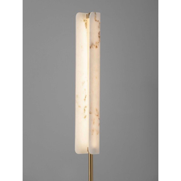 Krēmkrāsas/misiņa krāsas LED stāvlampa ar marmora imitāciju (augstums 160 cm) Aider – Nova Luce-image-2