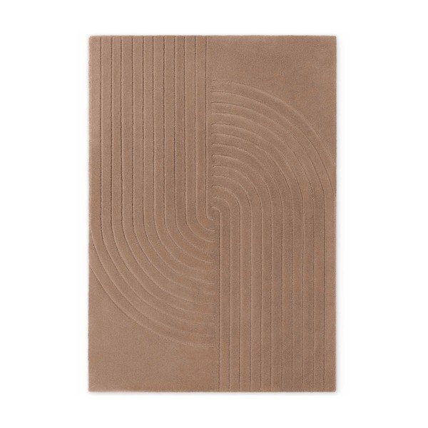 Bēšs ar rokām darināts vilnas paklājs 80x150 cm Arcura – Vikosa