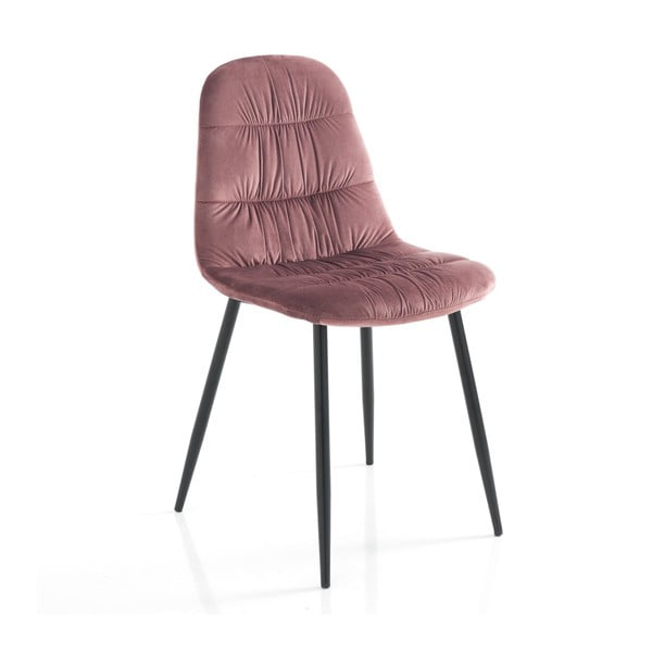 4 rozā krāsas Tomasucci pūkaino ēdamistabas krēslu komplekts