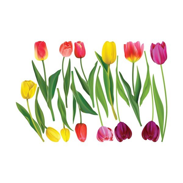 Sienas uzlīmju komplekts Ambiance Colorful Tulips-image-2