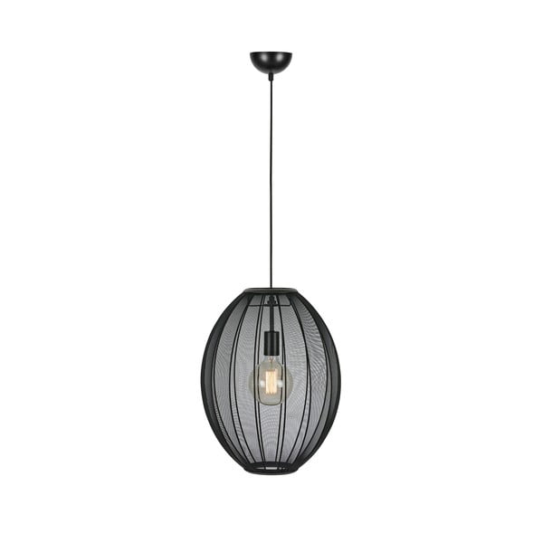 Melna piekaramā lampa ar auduma abažūru ø 40 cm Florence – Markslöjd