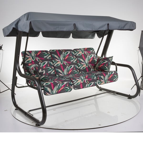 Tumši pelēka metāla dārza šūpoles Rimini – Dajar-image-3