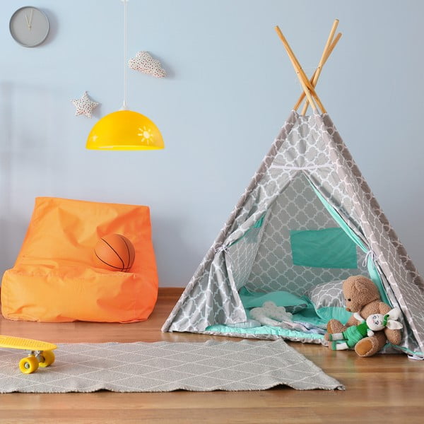 Okera dzeltena bērnu lampa ar stikla abažūru ø 30 cm Day & Night – LAMKUR-image-3