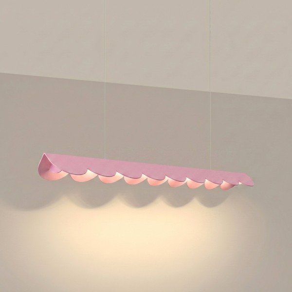 Rozā alumīnija LED piekaramā lampa BISCUIT – Thoro-image-1