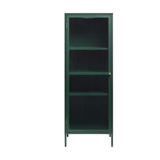 Zaļa metāla vitrīna Unique Furniture Bronco, augstums 160 cm