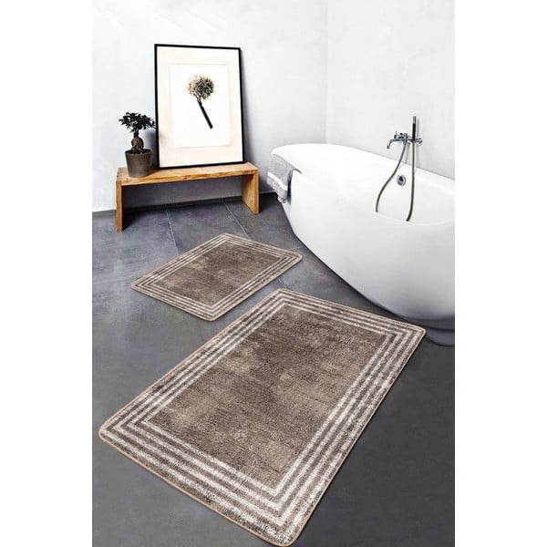 Brūni samta vannas istabas paklājiņi (2 gab.) 60x100 cm – Mila Home-image-3