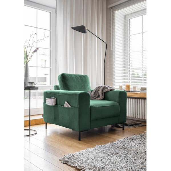 Tumši zaļš velveta atpūtas krēsls Lofty Lilly – Miuform-image-2