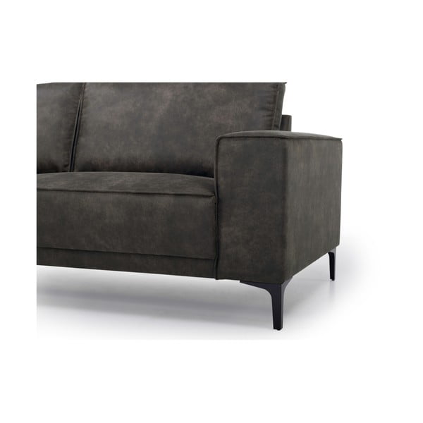 Antracīta pelēks stūra dīvāns no ādas imitācijas (ar kreiso stūri) Copenhagen – Scandic-image-1