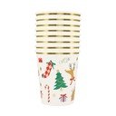 Papīra vienreizlietojamās glāzītes (8 gab.) Jolly Christmas – Meri Meri