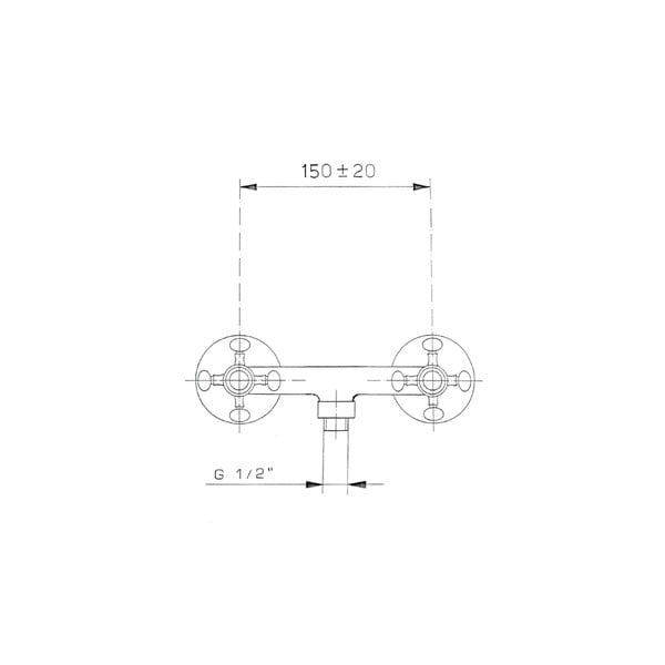 Spīdīgas sudraba krāsas sienas jaucējkrāns dušai (ar 1 izvadu) Antea – Sapho-image-2