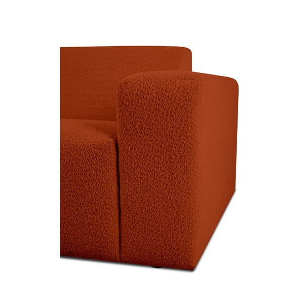 Ķieģeļu sarkans modulārais dīvāns no buklē auduma (ar labo stūri) Roxy – Scandic-image-3