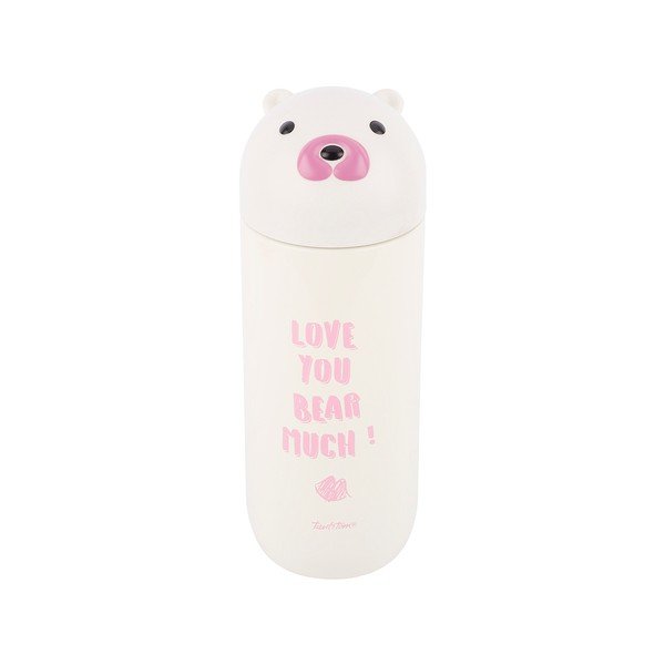 Balta nerūsējošā tērauda termo pudele Tantitoni Cute Bear, 280 ml
