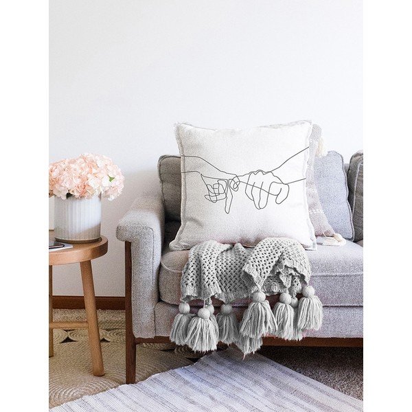 Spilvendrāna ar kokvilnas maisījumu Minimalist Cushion Covers Pinky, 55 x 55 cm-image-2