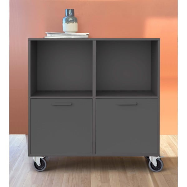 Melna kumode uz riteņiem Keep by Hammel-image-1