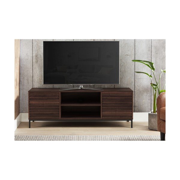 Dabīga toņa TV galdiņš ar valrieksta koka imitāciju 140x50 cm Celine – Støraa-image-3