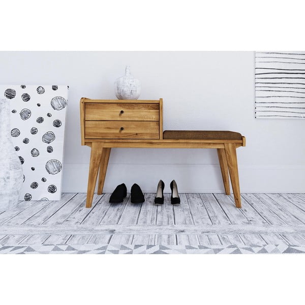 Ozolkoka sols ar atvilktnēm un oranžu sēdekli Retro – The Beds-image-2