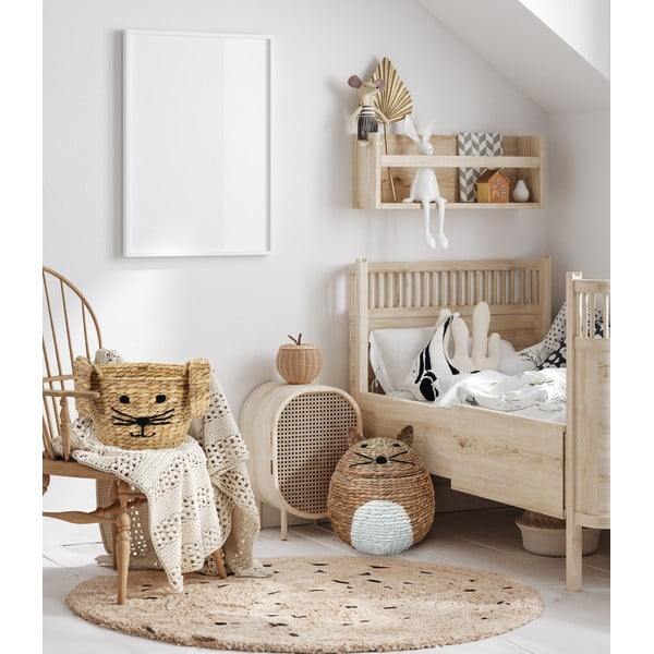 Dabīga toņa bērnu rotaļlietu grozs no ūdens hiacintes ø 40x43 cm Cat – Compactor-image-2