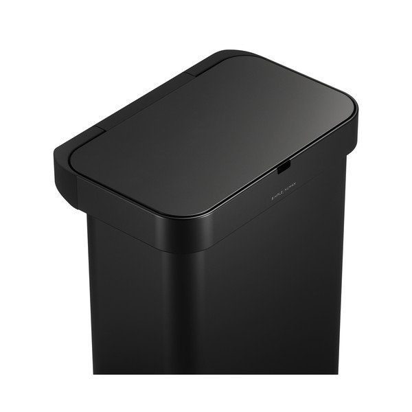 Melna bezkontakta tērauda atkritumu tvertne 58 l Sensor – simplehuman-image-1