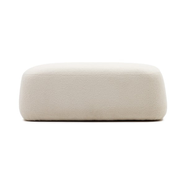 Krēmkrāsas pufs no buklē auduma Martina – Kave Home-image-2