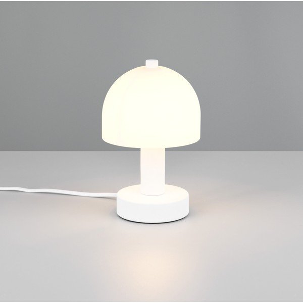 Balta galda lampa ar stikla abažūru (augstums 19 cm) Glenn – Reality-image-1
