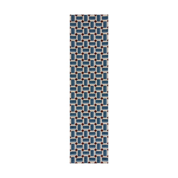 Zils celiņa paklājs 60x230 cm Lennox Geometric – Flair Rugs