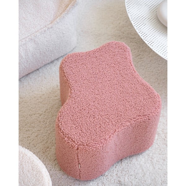 Rozā bērnu pufs no buklē auduma Cloud – Wigiwama-image-4