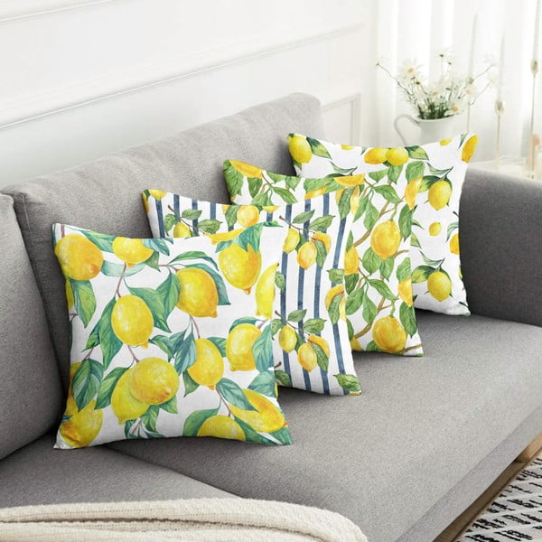 Spilvendrānas (4 gab.) 43x43 cm Lemons – Mila Home-image-3