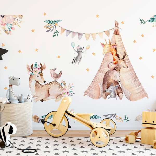 Bērnu sienas uzlīmes Ambiance Rabbits Woodland-image-1