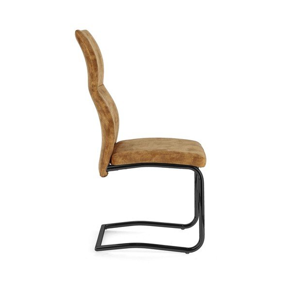 Sinepju dzeltens polsterēts pusdienu krēsls Thelma – Bizzotto-image-3