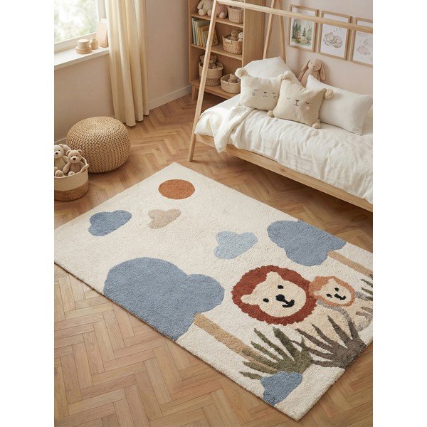 Krēmkrāsas mazgājams/ar rokām darināts kokvilnas bērnu paklājs 140x200 cm Snuggle Lionel – Hanse Home-image-1