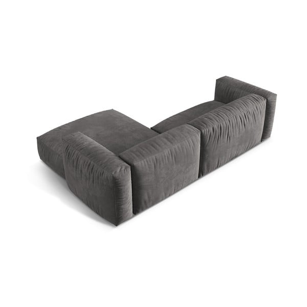 Pelēks samta modulārais stūra dīvāns (ar labo stūri/ar zvilni) Martina – Micadoni -image-3