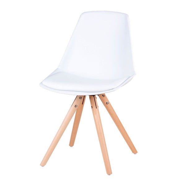4 baltu krēslu komplekts ar dižskābarža koka kājām Sømcasa Bella
