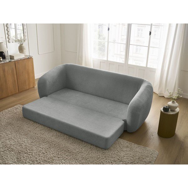 Tumši pelēks salokāms dīvāns no šenila auduma 228 cm Neyo – Bobochic Paris-image-1