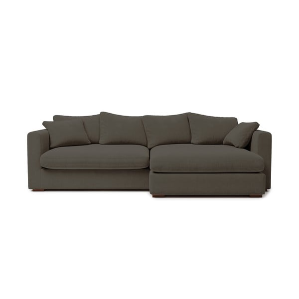 Tumši pelēks velveta stūra dīvāns (labais stūris) Comfy – Scandic