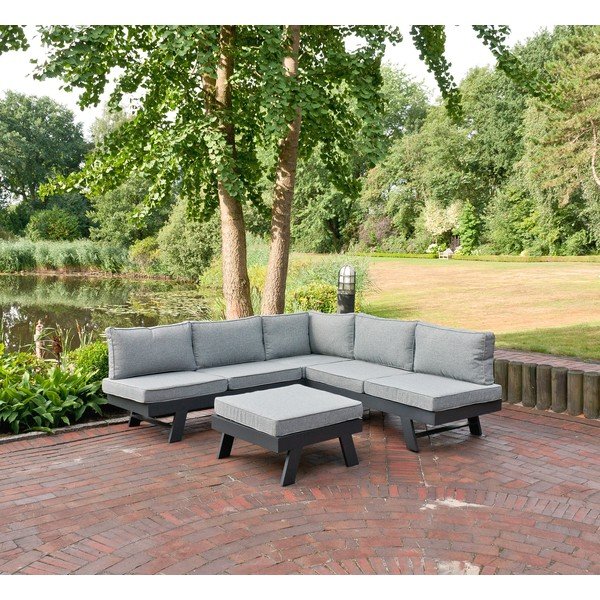 Pelēks alumīnija dārza atpūtas komplekts 4 personām Donna – Garden Pleasure-image-3