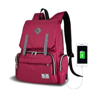 Fuksijas rozā mugursoma māmiņām ar USB portu My Valice MOTHER STAR Baby Care Backpack
