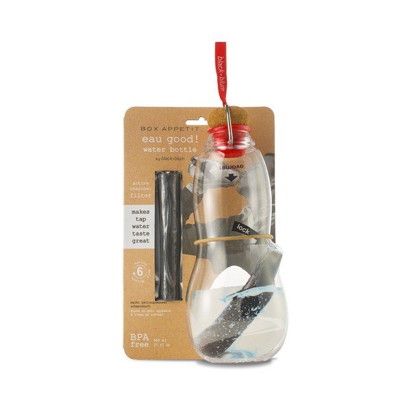 Sarkana filtrēšanas pudele ar aktivēto ogli Black + Blum Eau Good, 800 ml-image-1