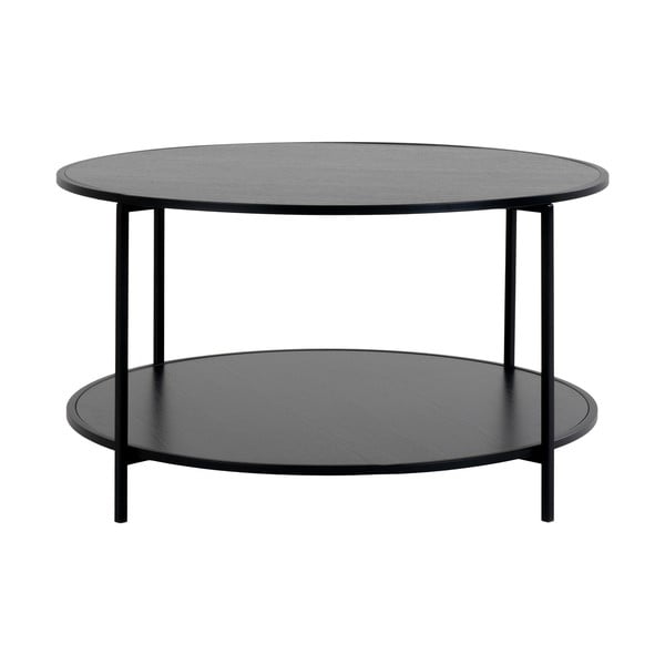 Melns apaļš žurnālgaldiņš ar melnu galda virsmu ø 80 cm Vita – House Nordic-image-3