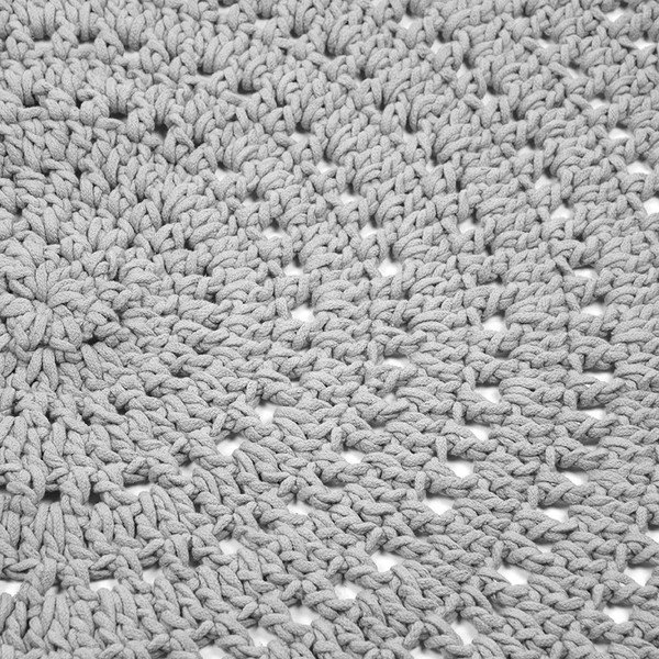 Pelēks apaļš kokvilnas paklājs LABEL51 Knitted, ⌀ 150 cm-image-1