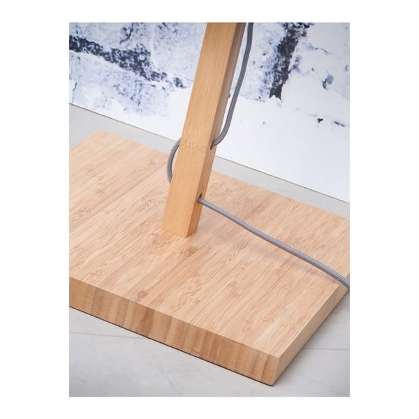 Stāvlampa ar baltu abažūru un bambusa struktūru Good&Mojo Fuji-image-3