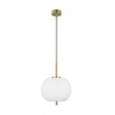 Balta/misiņa krāsas stikla piekaramā lampa ø 30 cm Lato – Nova Luce