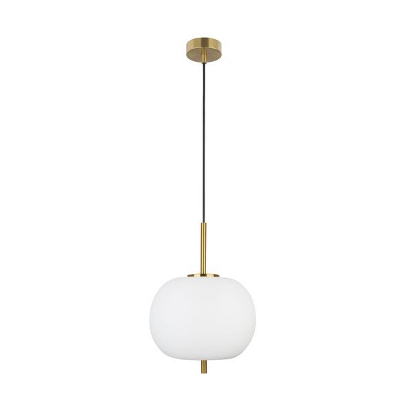 Balta/misiņa krāsas stikla piekaramā lampa ø 30 cm Lato – Nova Luce