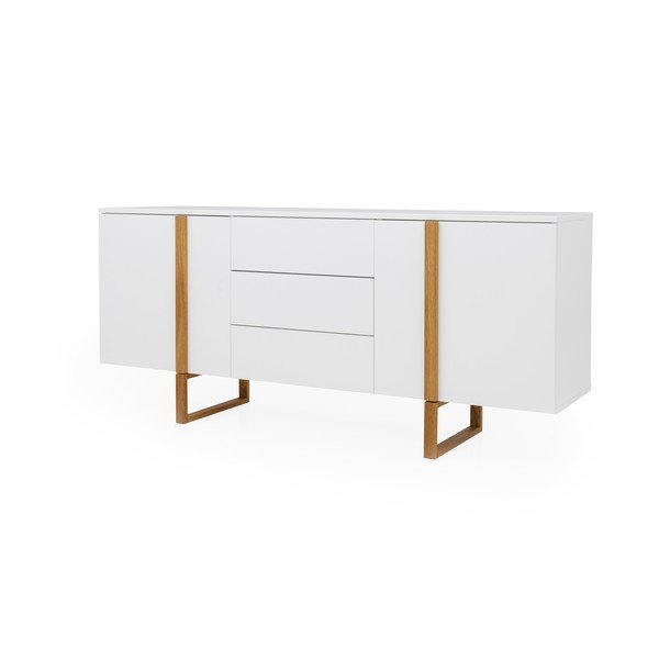 Balta kumode ar ozolkoka kājām Tenzo Birka, 176,5 x 78 cm-image-2