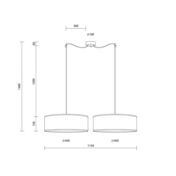 Brūna divviru griestu lampa Sotto Luce Ocho XL, ⌀ 45 cm-image-2