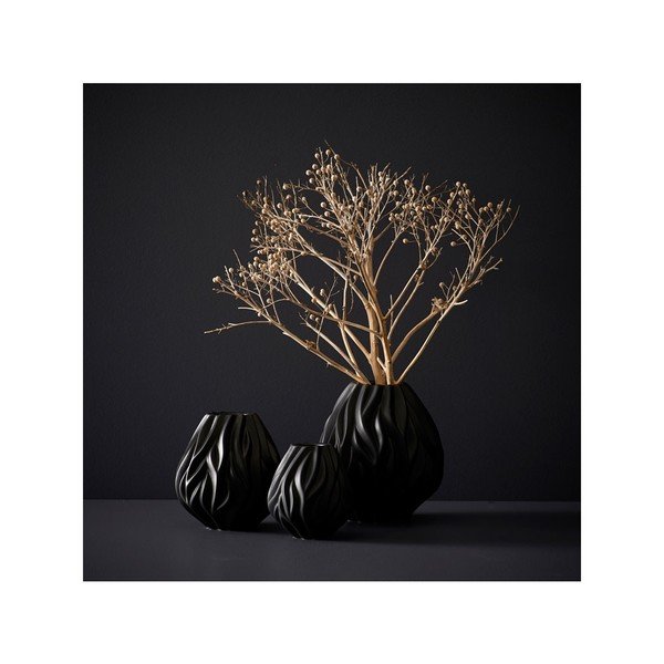 Melna porcelāna vāze Morsø Flame, augstums 15 cm-image-1