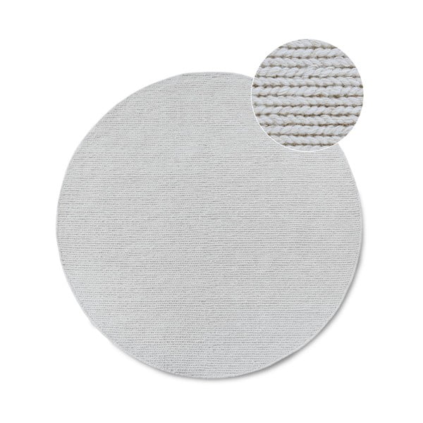 Balts ar rokām darināts vilnas apaļš paklājs ø 200 cm Francois – Villeroy&Boch