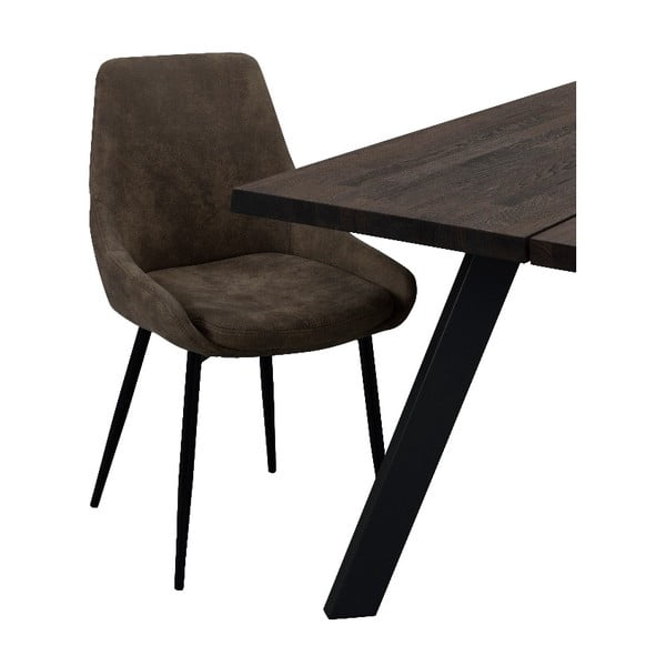 Brūns polsterēts ēdamistabas krēsls Rowico Sierra-image-3