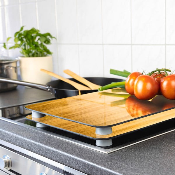 Rūdīta stikla plīts aizsargplāksnes (2 gab.) 52x30 cm Wooden – Maximex-image-1